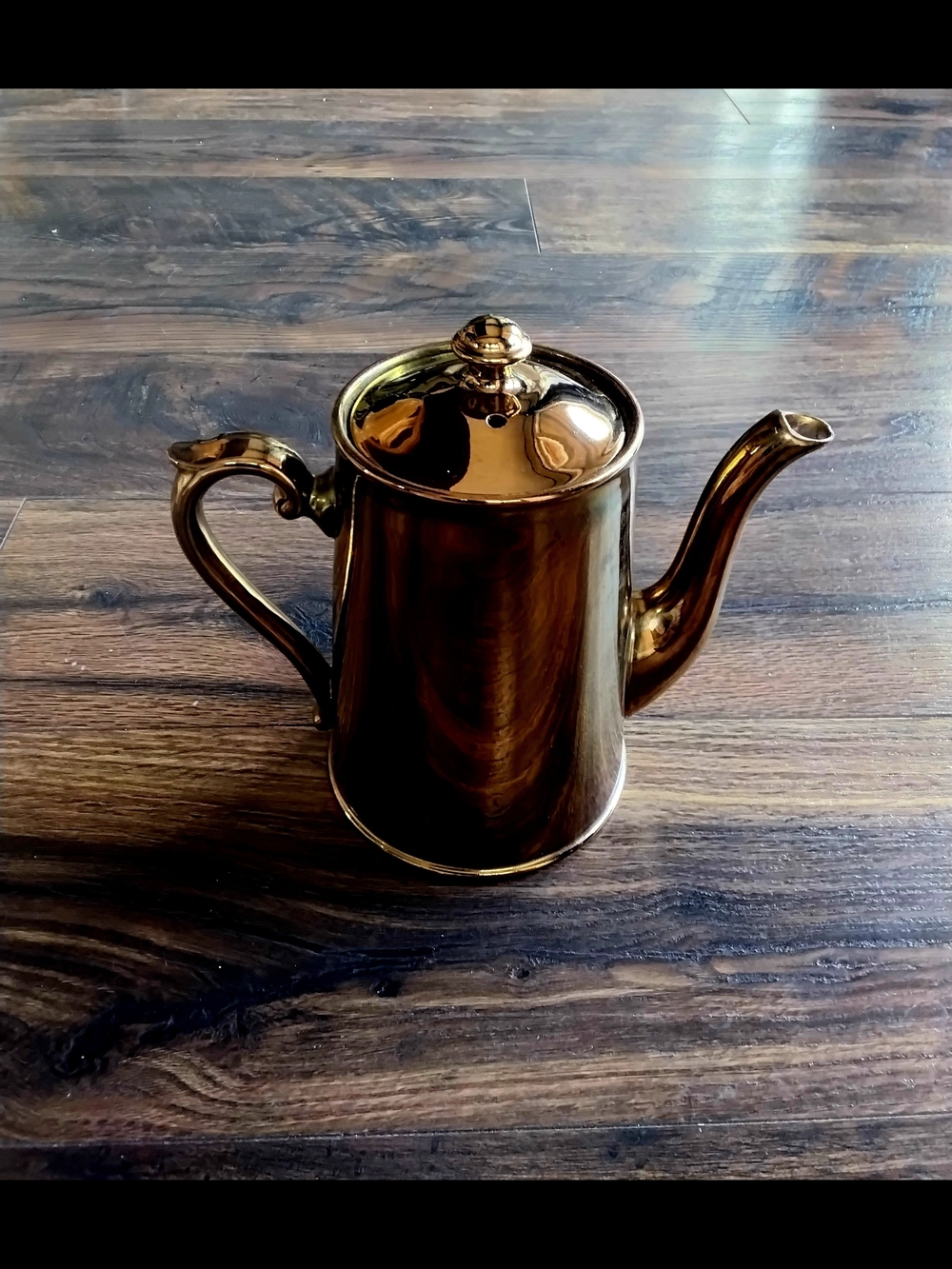Vtg. Gibson & Sons Burslem Gold Copper Tone Lusterware Coffee Teapot. England